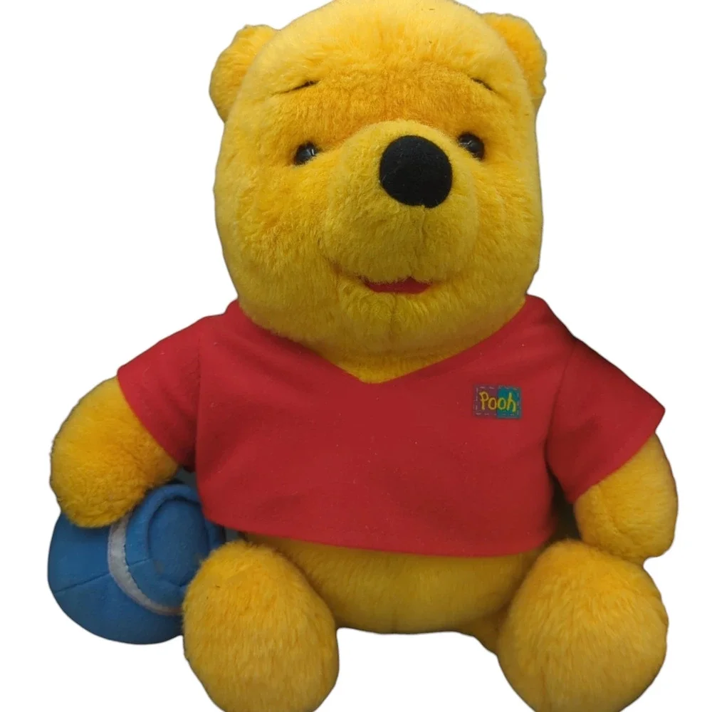 Vintage Winnie Pooh‎ Plush 1994 Mattel With Honey Pot Plush 2002 Disney Pooh